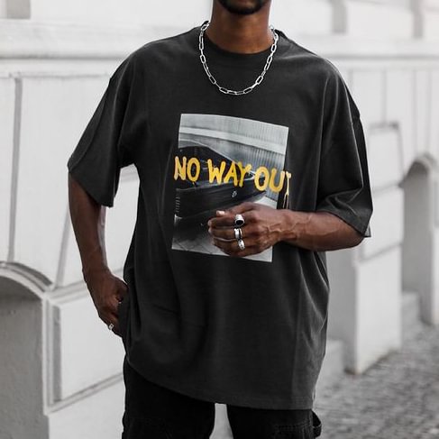 No way out printed short-sleeved T-shirt-barclient