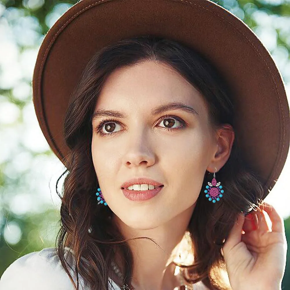 12 Pair Transparent DIY Diamond Art Earring Double Side Diamond Painting Earring