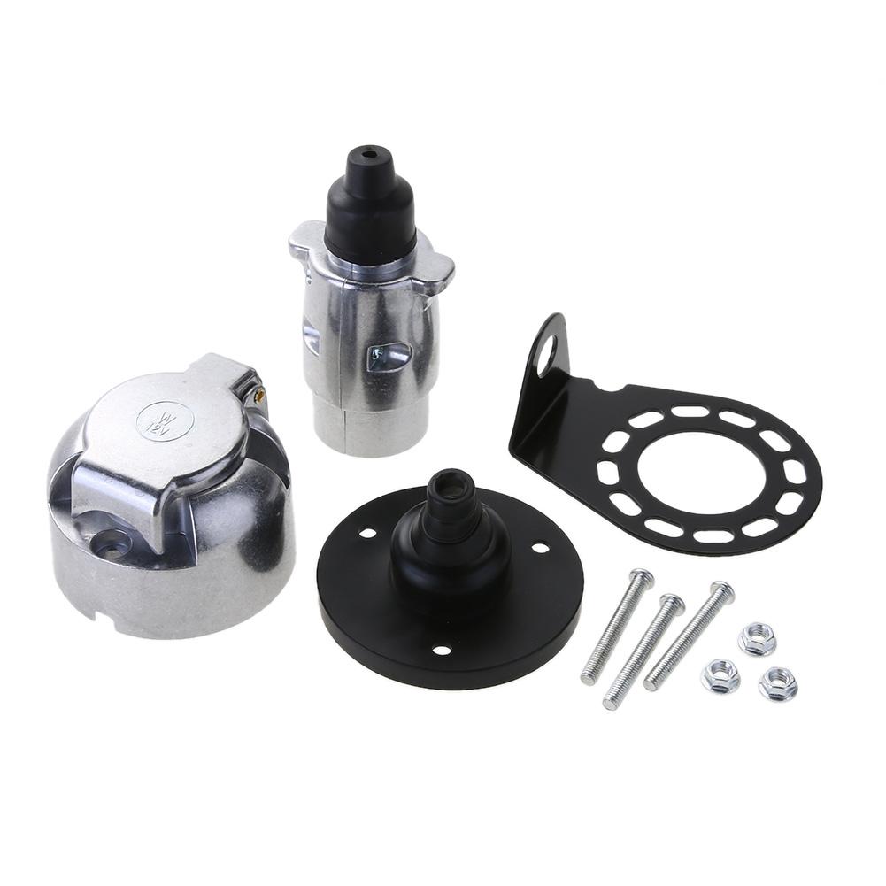

7 Way RV Boat Truck Trailer Metal Plug Connector Adapter+ Socket Kit, 501 Original