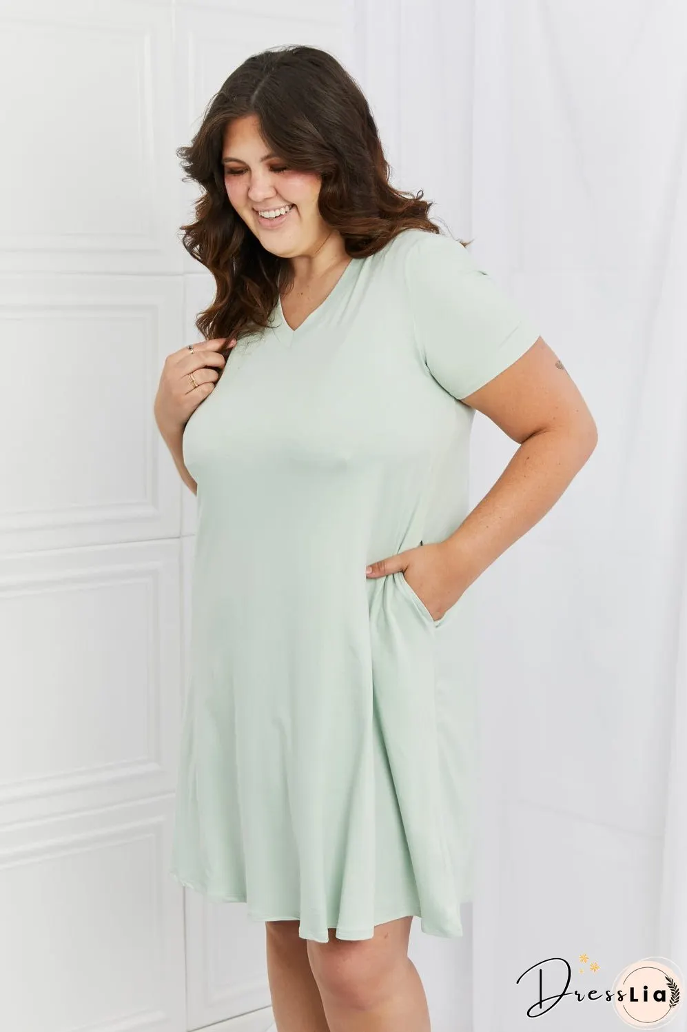 P & Rose Breezy Day Full Size V-Neck Dress
