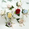 10PCS Bridal Groom Guests Wedding Catering Rose Corsage Boutonniere Wrist Artificial Flower Bouquets