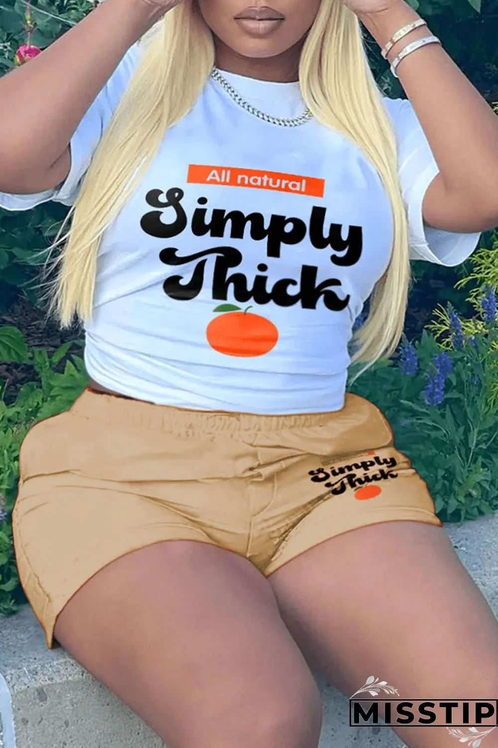 Black Casual Print Patchwork O Neck Short Sleeve Two Pieces