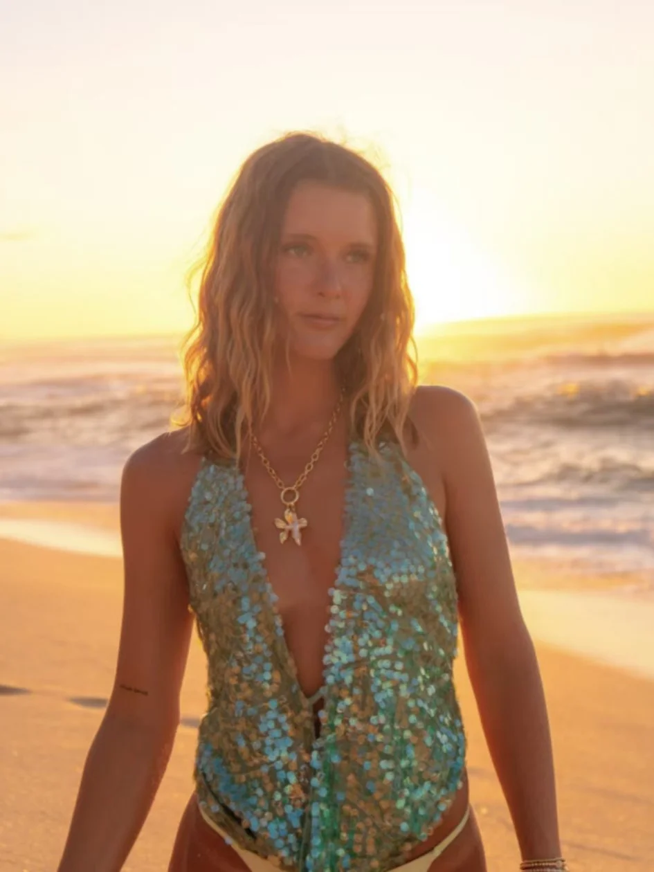 Sdrawing Sdrawing Spring And Summer New Hot Deep V Lewd Hanging Neck Sling Sexy Bareback Holiday Style LX0142