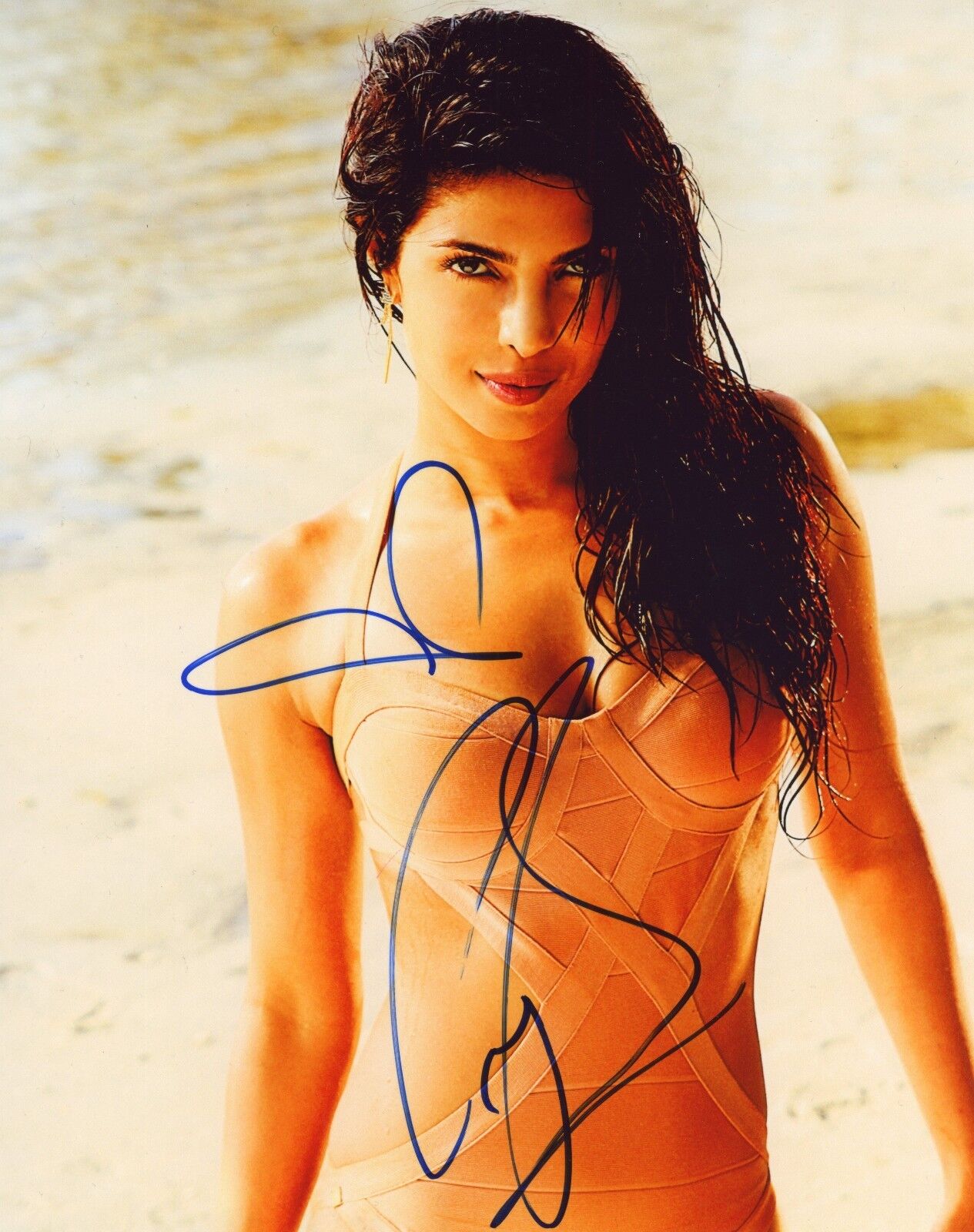 ~~ PRIYANKA CHOPRA Authentic Hand-Signed Sexy Bikini