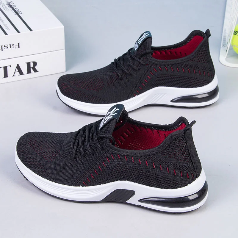 2020 New Old Beijing Cloth Shoes Female Flying Woven All-match Sports Shoes Cushion Shock Absorption One-step Casual Shoes