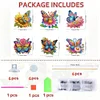 (US Local)6Pcs DIY Stakes Diamond Painting Kits Diamond Art Kits (Butterfly Flower)
