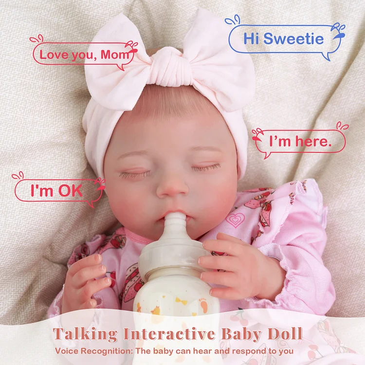 Babeside Sleeping Reborn Baby Bella 20'' Infant Girl Healing the Heart with Heartbeat Coos and Breath