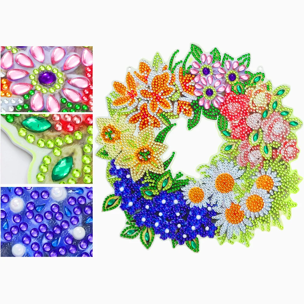 DIY Diamond Painting Hanging Wreath - Santa
