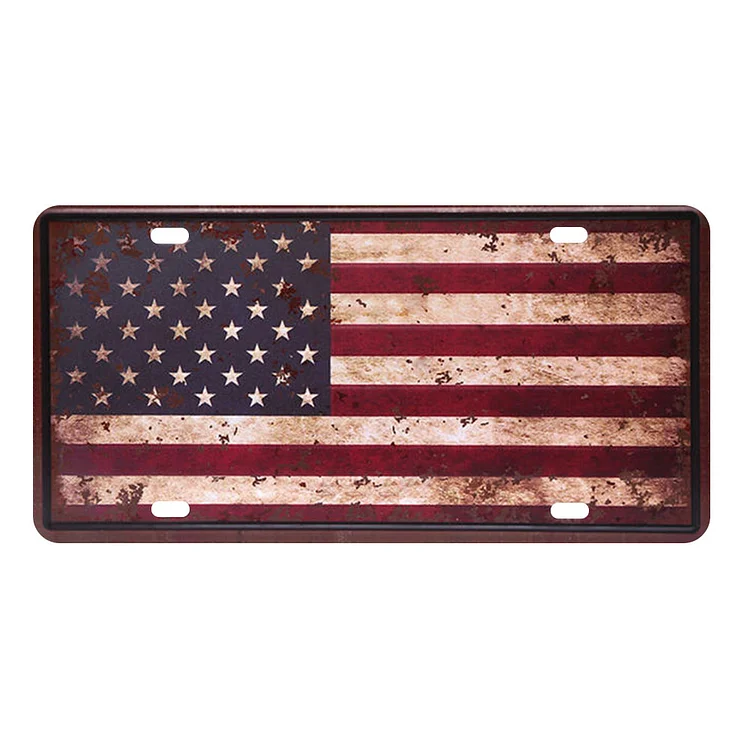 Drapeau américain - enseigne vintage en étain - 5.9x11.8inch