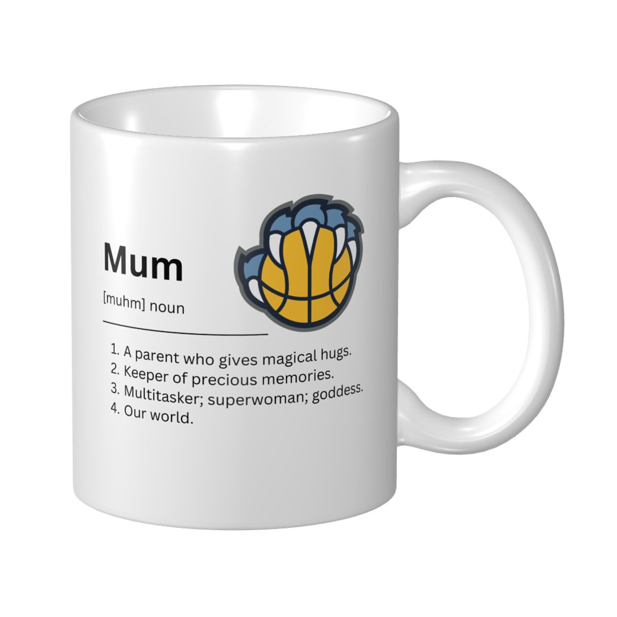 Memphis Grizzlies Minimalist Dictionary Mother's Day Ceramic Mug
