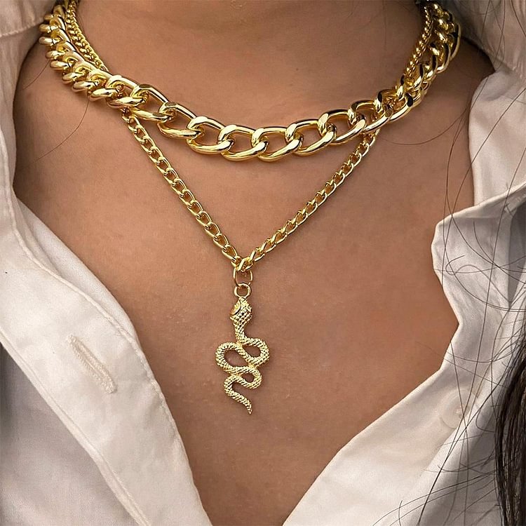 Xena Cuban Snake Necklace-Mayoulove