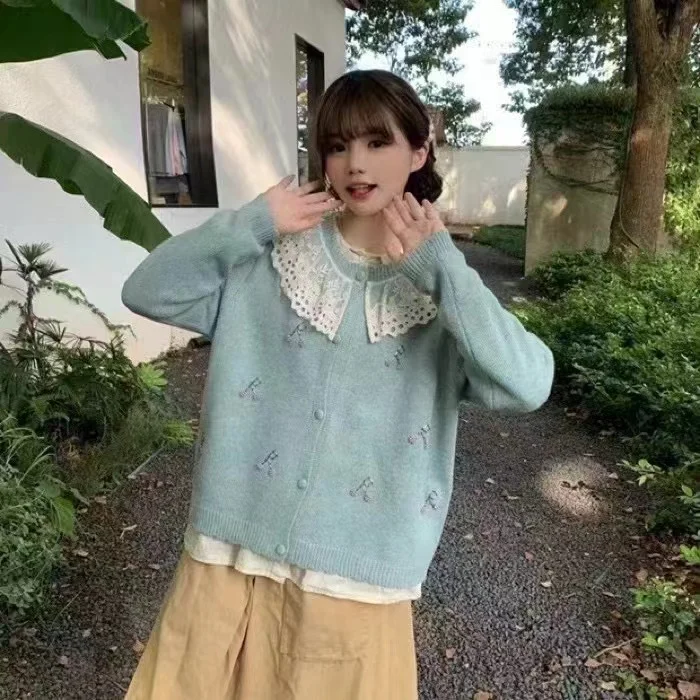 Chicfifth Sweater Women Winter Long Sleeve High Quality Autumn Vintage Top Knitted Cardigan