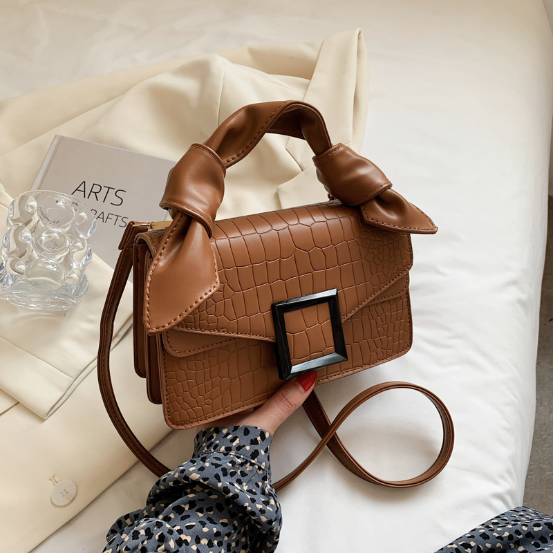 Luckrushonline Texture Pu Small Bag Women Stone Pattern Square Flap Shoulder Crossbody  Bags Autumn New Ladies Casual All-match Handbags back to school Bags