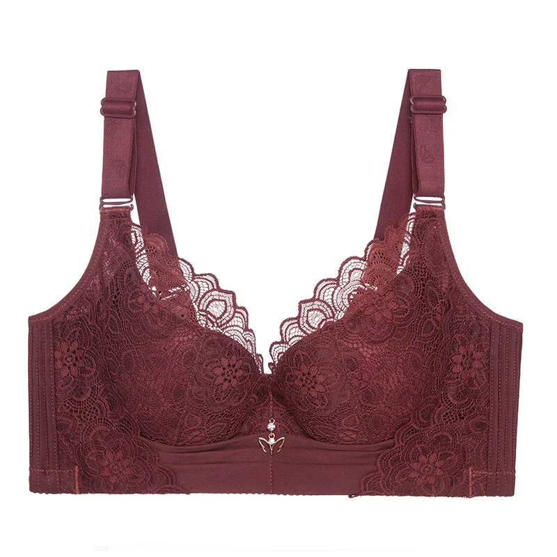 FallSweet Plus Size Wireless Bras for Women Push Up Bra Sexy Underwear Lace Lingerie Femme C D E Cup