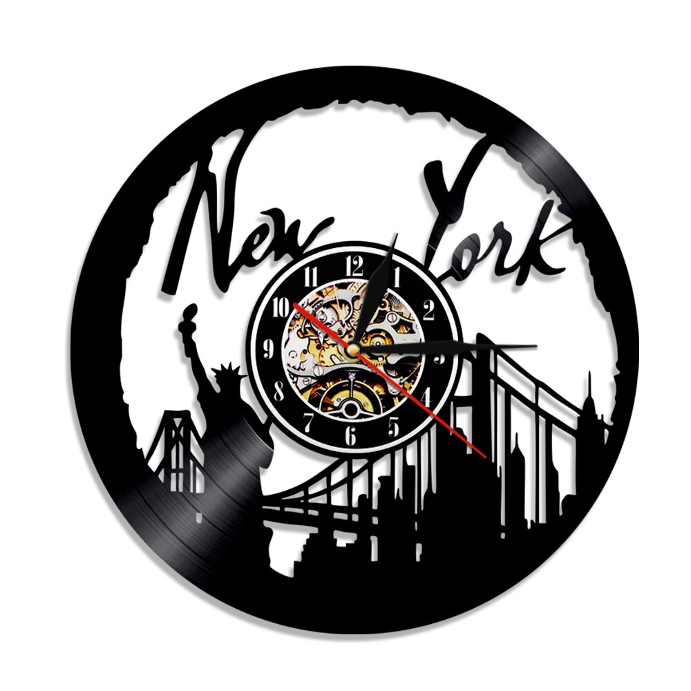 

Statue of Liberty New York Landmark City - Vinyl Record Wall Clock - Without LED, 501 Original