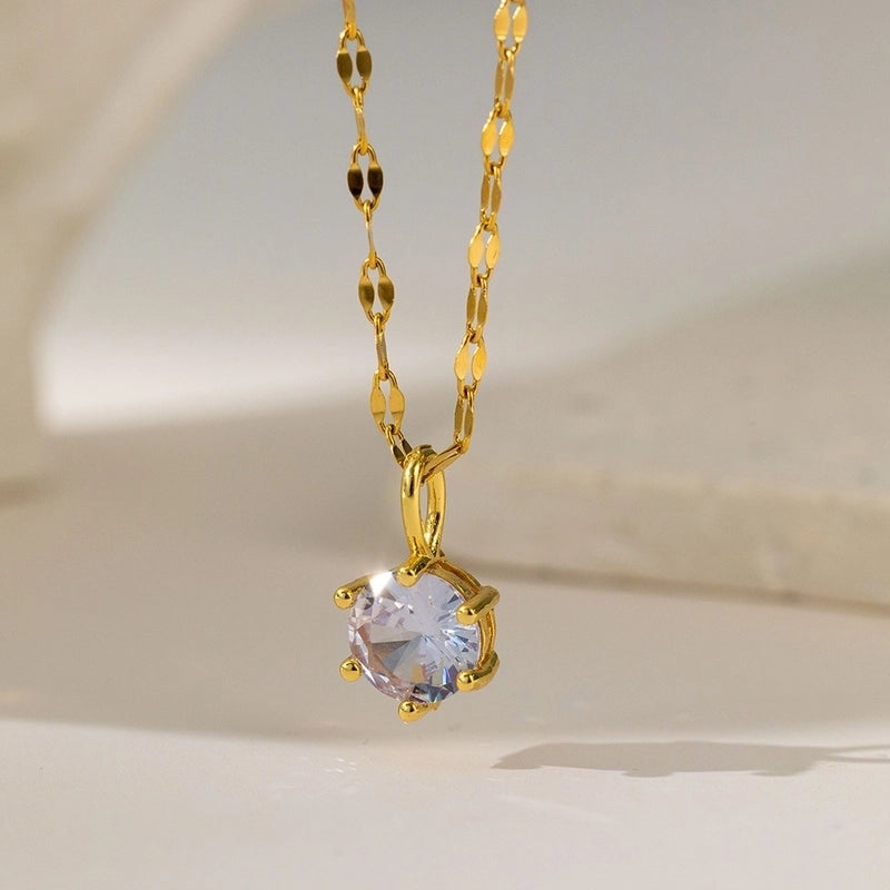 Titanium Steel Copper Plating Geometric Flower Copper Necklaces