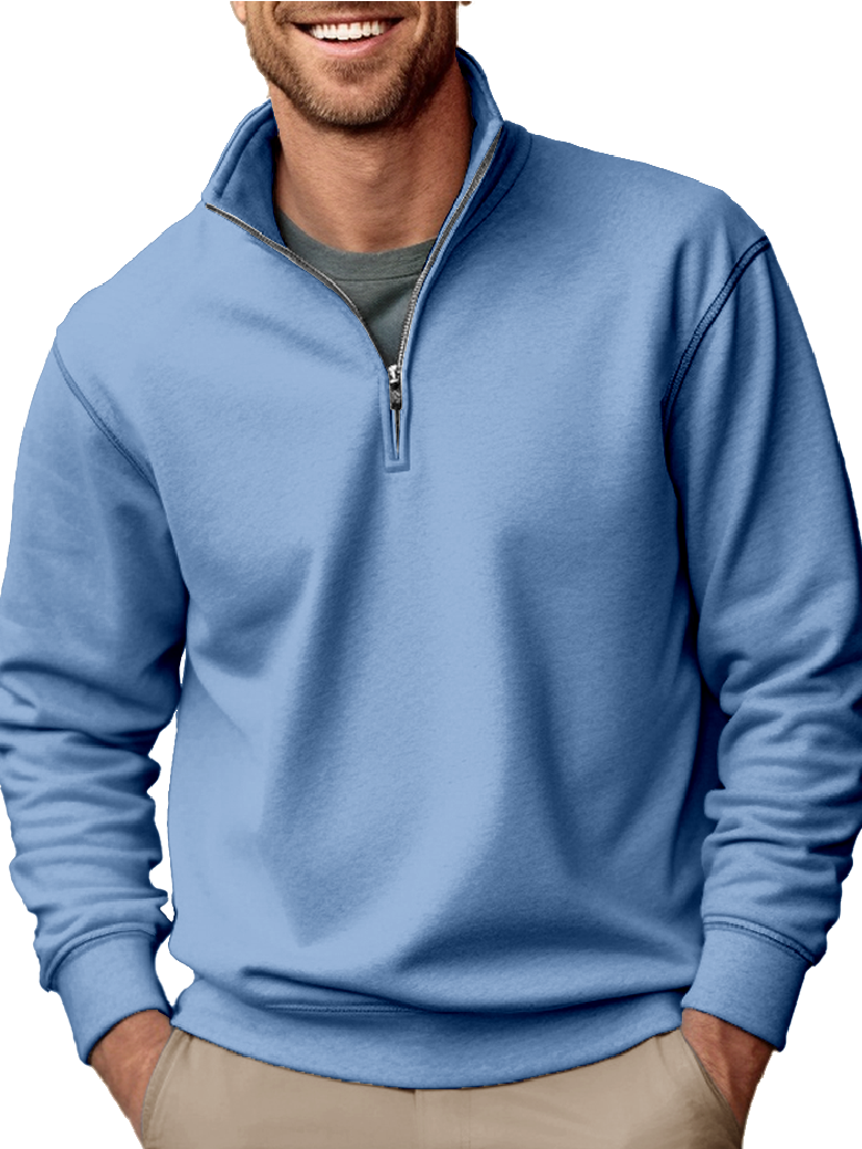 Men's fashion casual quarter zip pullover shirt