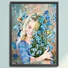 Oil Painting Girl - 11CT Stamped Cross Stitch - 40*55cm