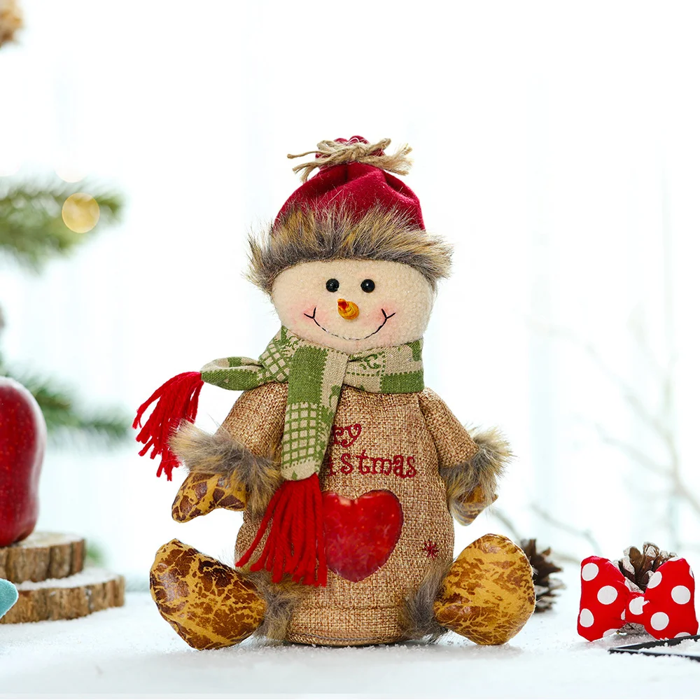 New Christmas creative linen apple bag gift bag ornaments