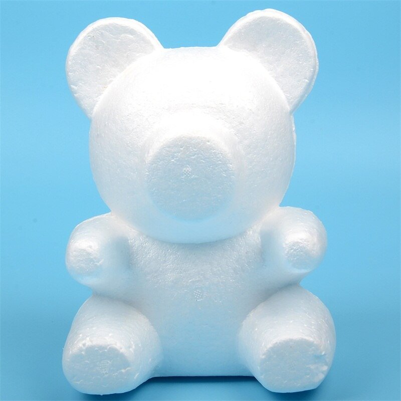 1pcs Polystyrene Styrofoam Foam Rose Bear White Craft For DIY Christmas Party Decoration Wedding New Year Valentines Day Gift