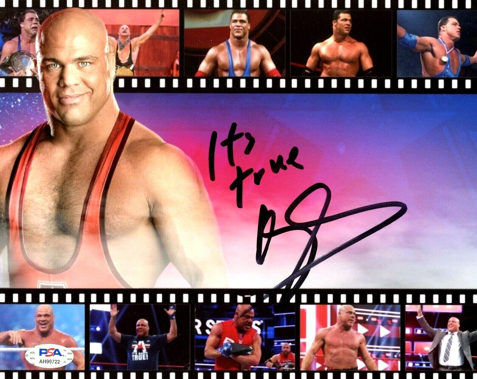 WWE KURT ANGLE HAND SIGNED AUTOGRAPHED 8X10 Photo Poster painting WITH PROOF AND PSA COA 7