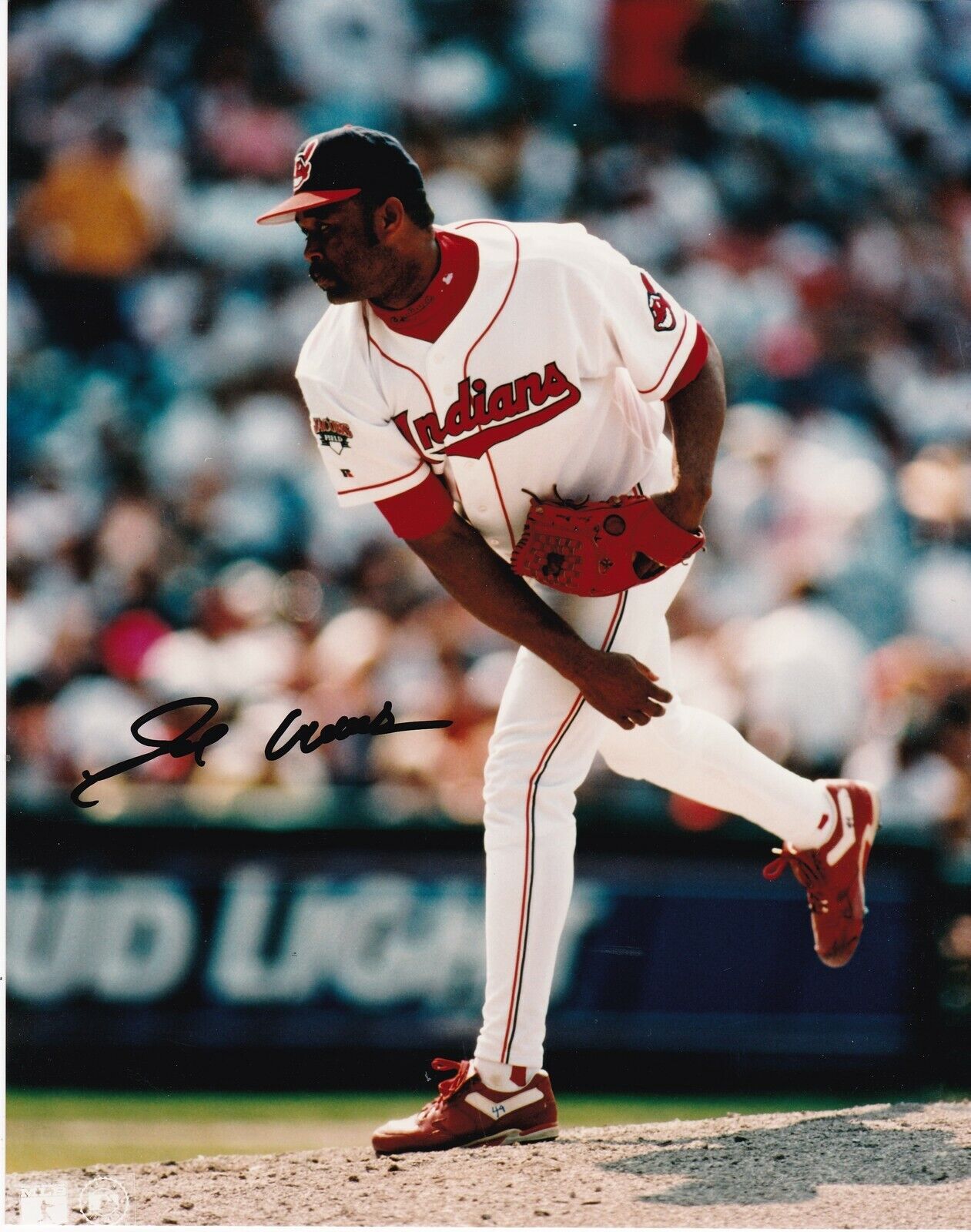 JOSE MESA CLEVELAND INDIANS ACTION SIGNED 8x10