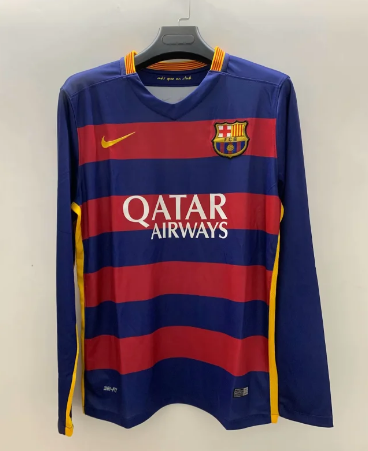 Retro Barcelona 15/16 Third Away Long Sleeve Football shirt Thai Quality