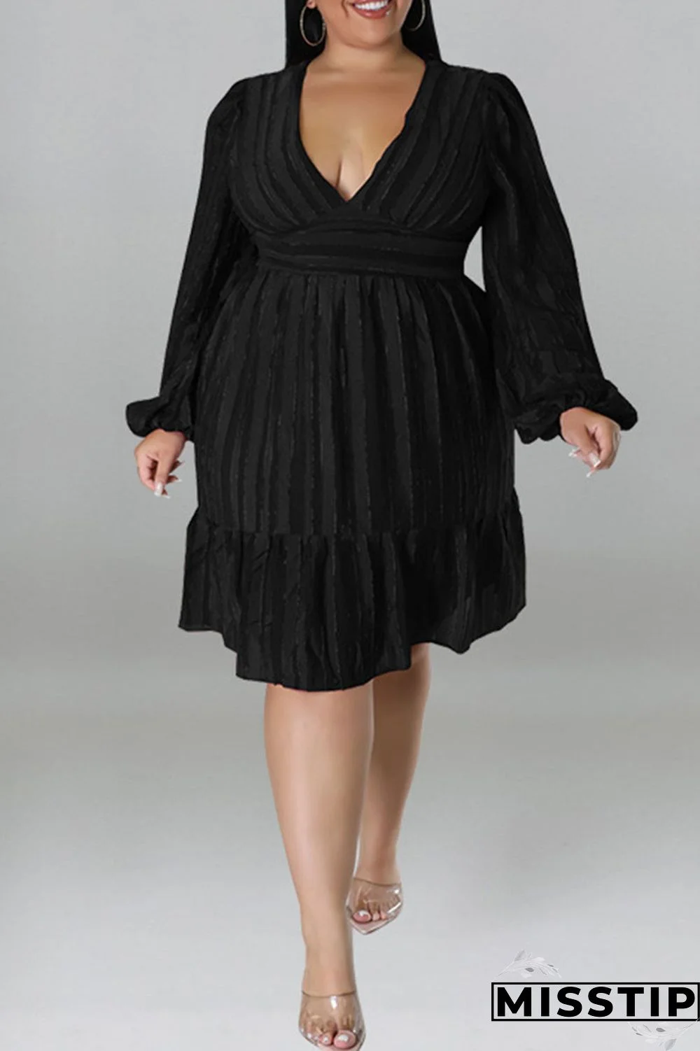 Green Casual Solid Patchwork Fold V Neck Straight Dresses