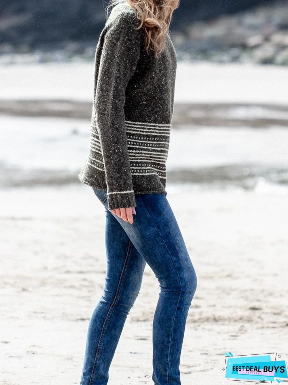 Striped Knitted Casual Sweater