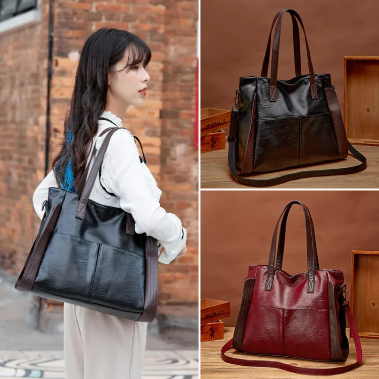 Large Capacity Waterproof Soft Leather Bag
