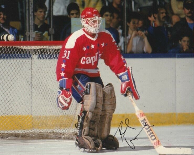 VINTAGE BOB MASON SIGNED WASHINGTON CAPITALS GOALIE 8x10 Photo Poster painting! Autograph