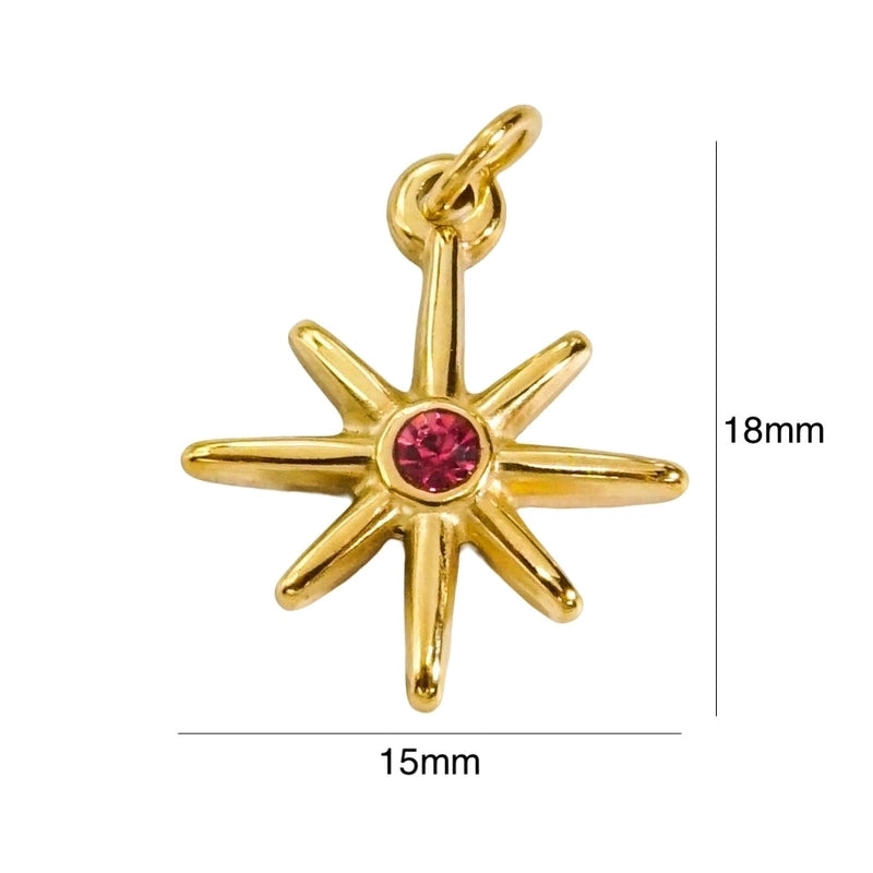 5 Pieces 304 Stainless Steel Rhinestone Rhinestones 14K Gold Plated Solid Color Pendant