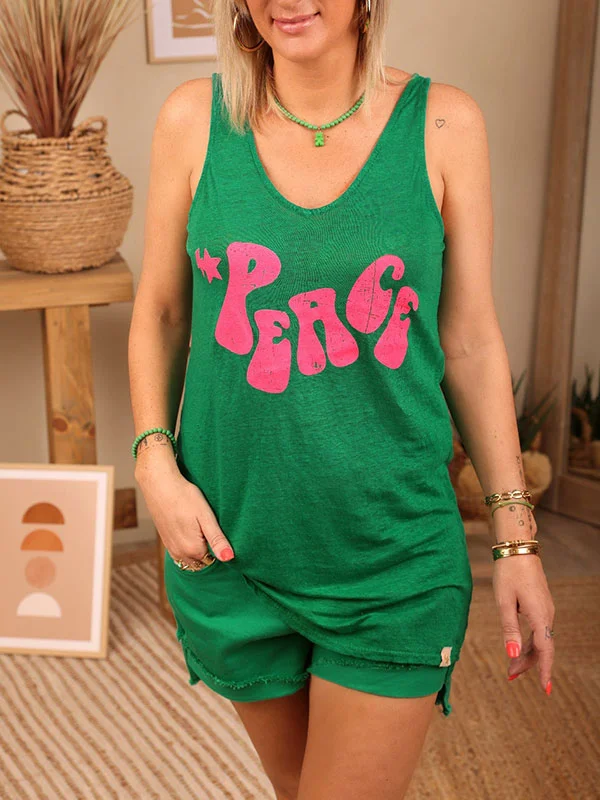 comfortable and soft personality letter print ladies vest
