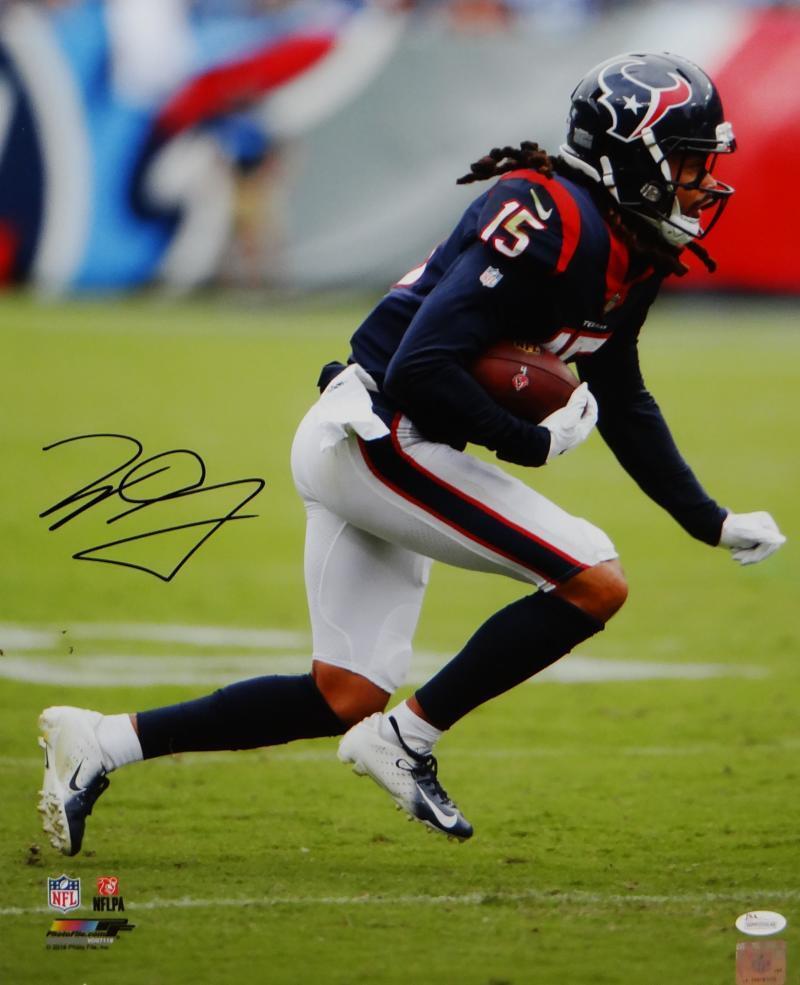 Will Fuller Autographed Texans 16x20 Close Up W/ Ball PF Photo Poster painting- JSA W Auth *Blac