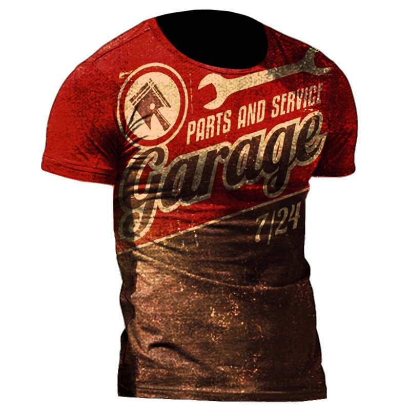 Mens Outdoor Parts and Service Garate Print T-shirt / [viawink] /