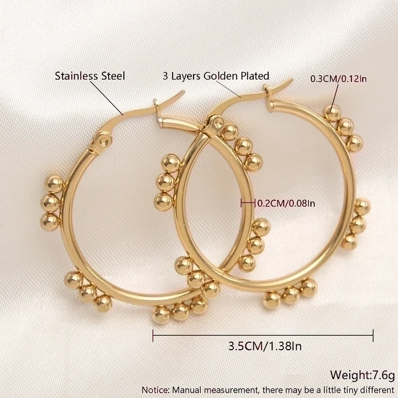 1 Pair Exaggerated Minimalist Heart Shape Plating 304 Stainless Steel 18K Gold Plated Gold Plated Hoop Earrings4