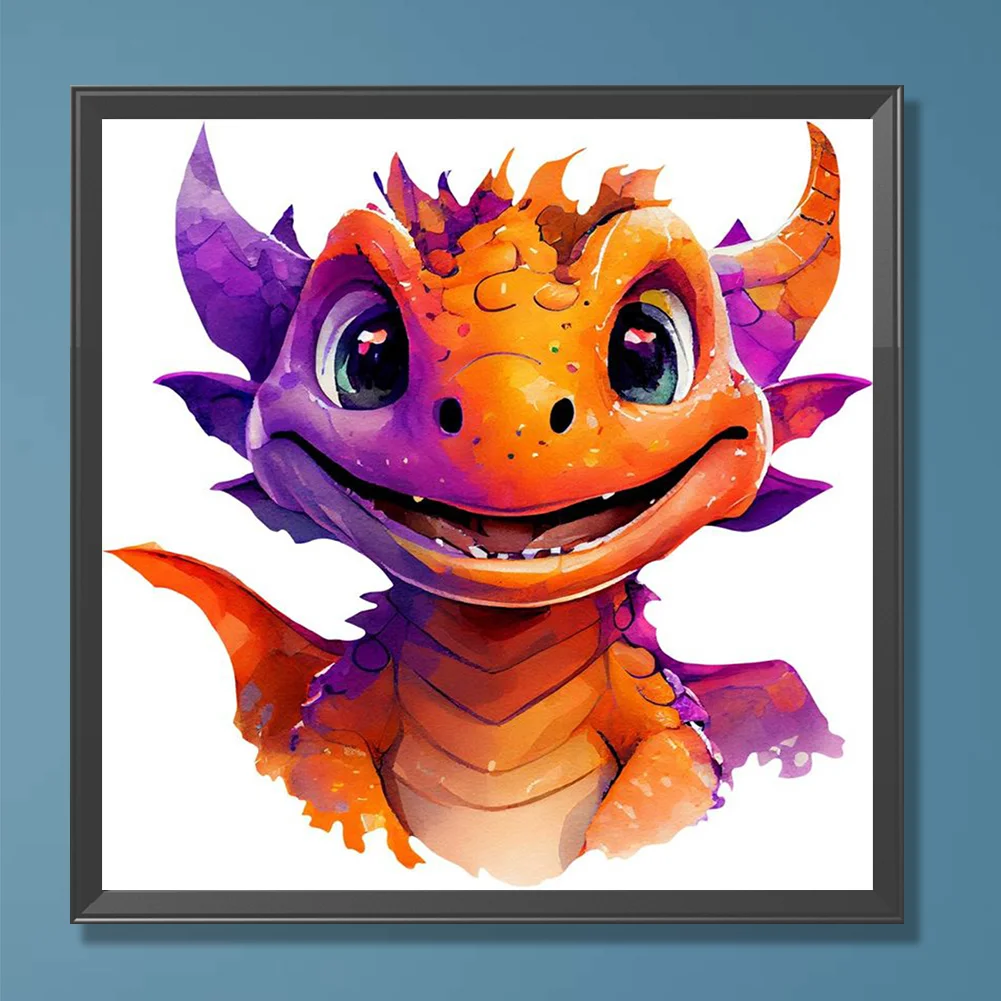 Full Round Diamond Painting 30*30cm - Little Dragon