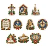 10PCS DIY Pearl Diamond Painting Christmas Fridge Magnets, Sparkling Rhinestone Refrigerator Magnet Craft Kit for Home Decor & Gifts