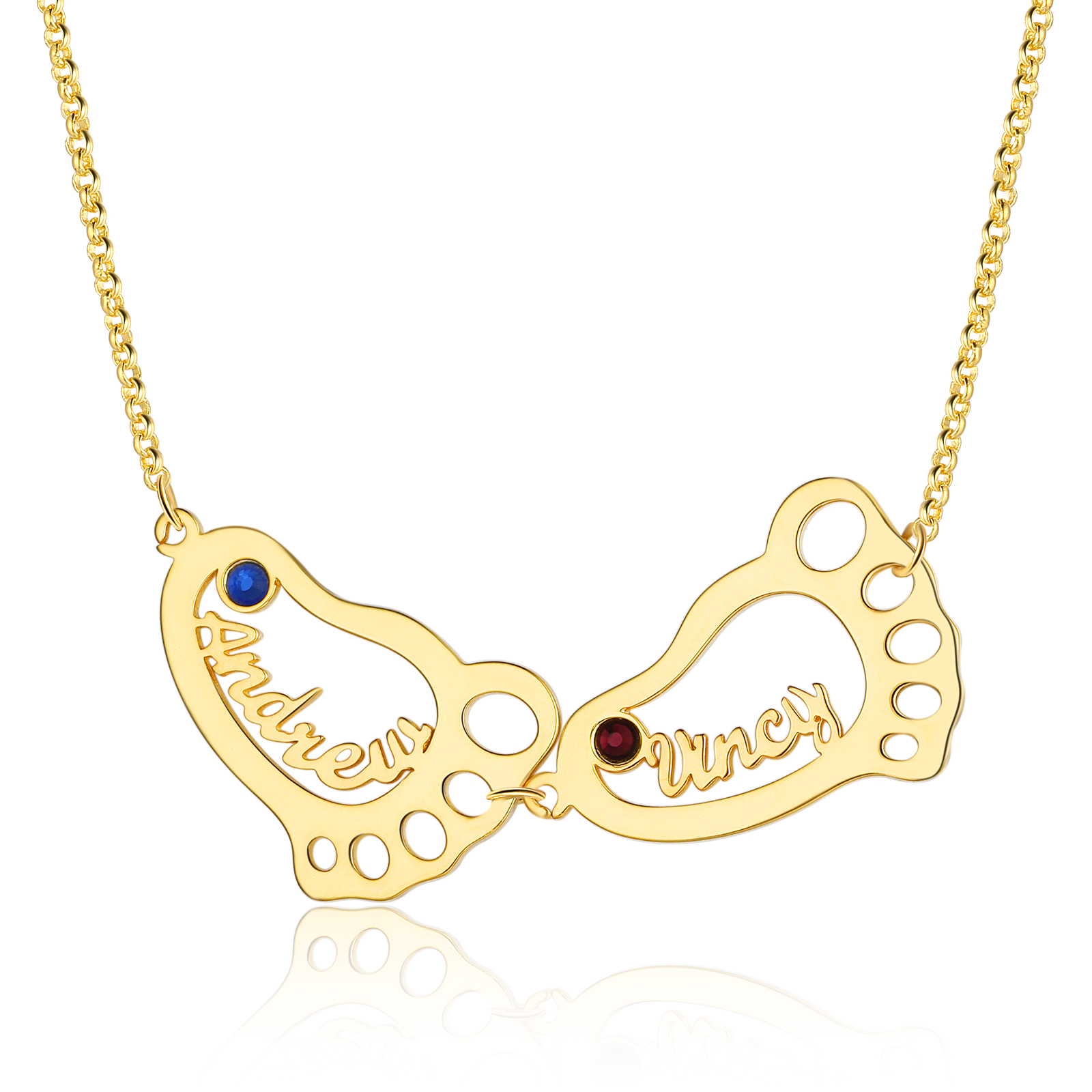 Baby feet name necklace Clearance