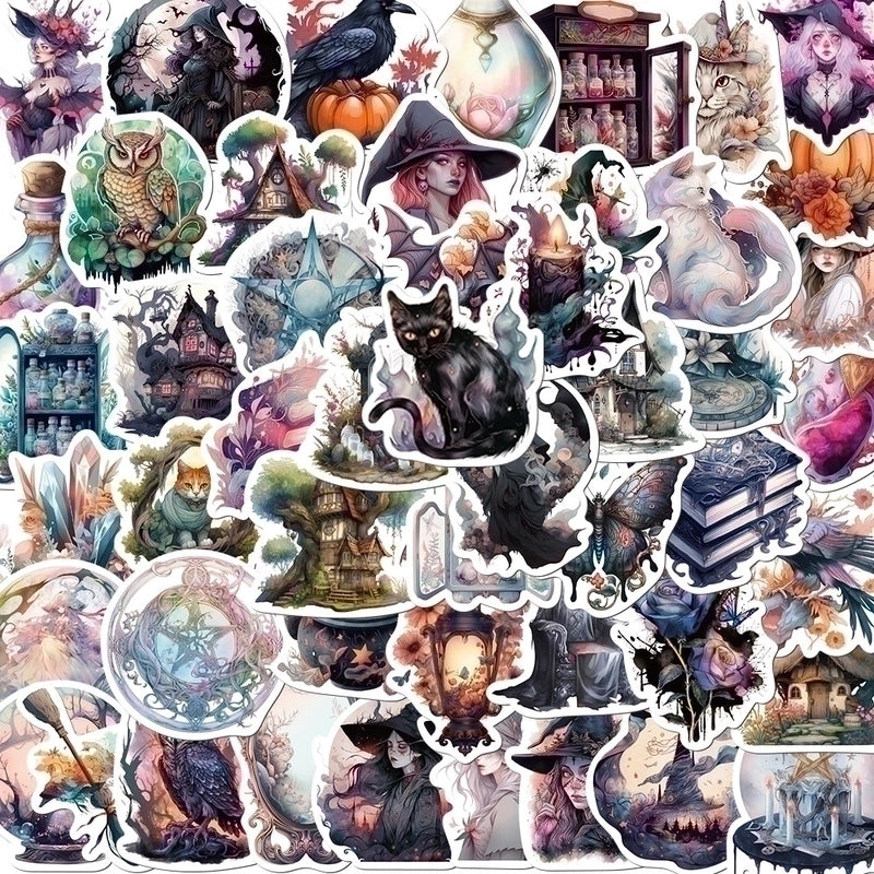 1 Set Cat School Pvc Self-adhesive Vintage Style Stickers