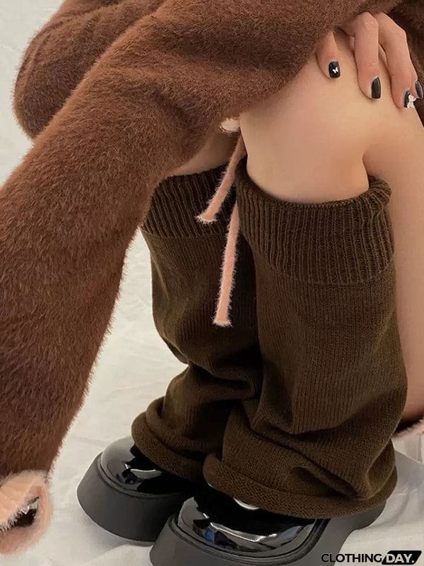 Leisure Fashion Knitting Solid Color Flared Leg Warmers Accessories