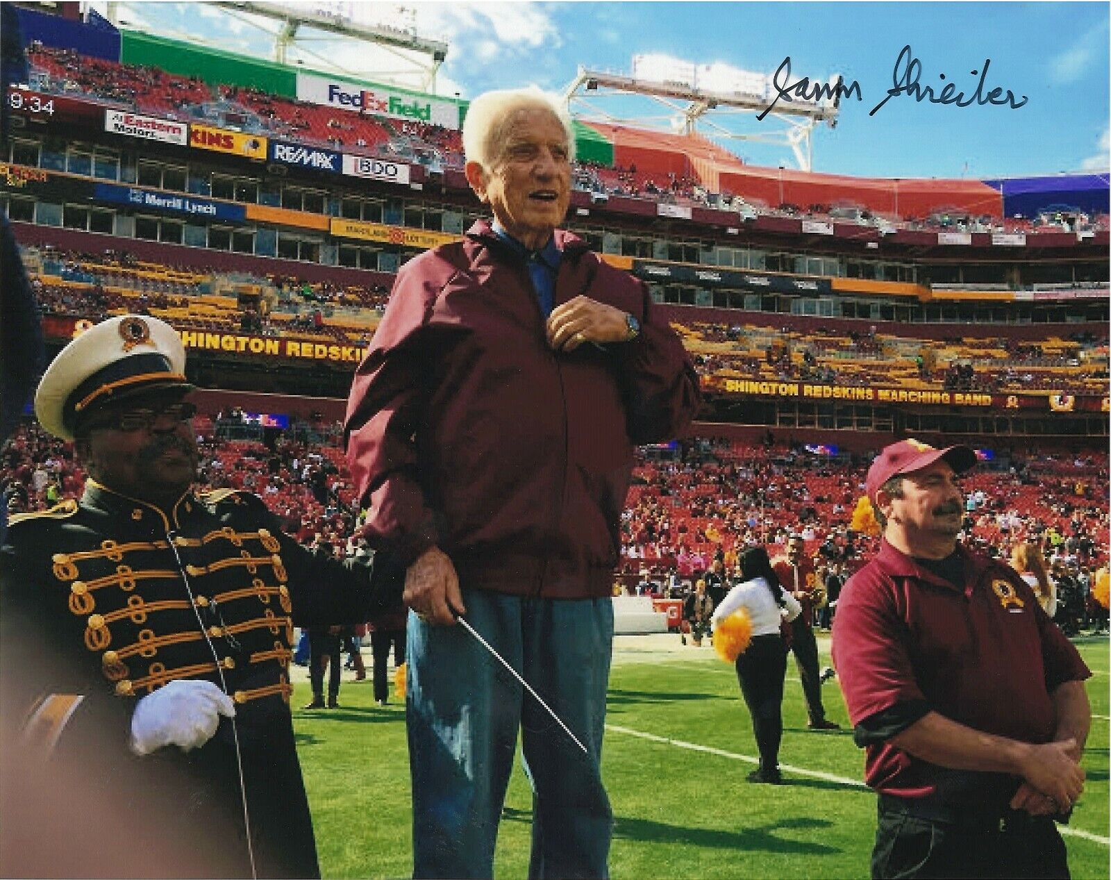 SAM SHREIBER WASHINGTON REDSKINS HAIL TO THE REDSKINS ARRANGER RARE SIGNED Photo Poster painting