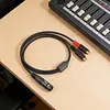 3 Pin XLR Female To RCA Female Y Splitter Audio Interconnect Cable Unbalanced Micrphone Cable Adapter Cable for Speaker & Mic