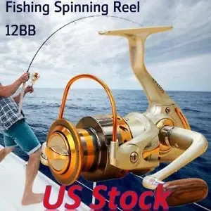 US Left/right Interchangeable 12BB Ball Bearing Freshwater Fishing Spinning Reel