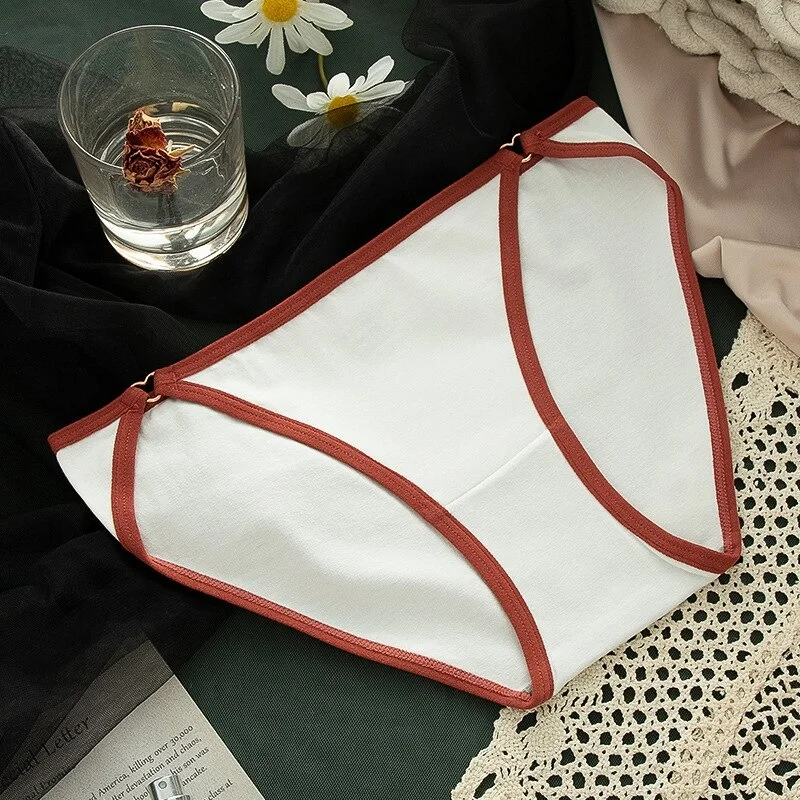 Billionm pure cotton underwear girl low waist white seamless breathable simple dress solid color buttocks T-pants ladies underwear