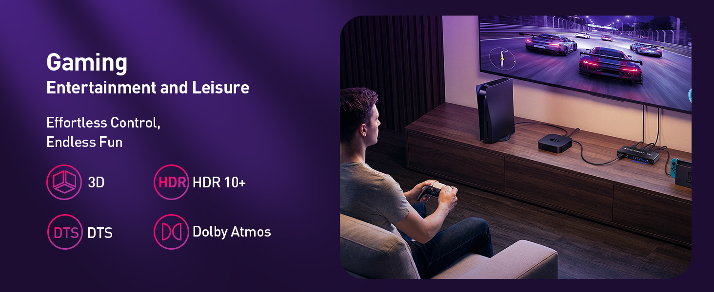 hdmi switcher 8k 60hz is suitable for gaming