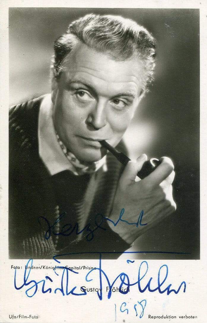 Gustav Fr?hlich (+) German ACTOR, signed vintage Photo Poster painting