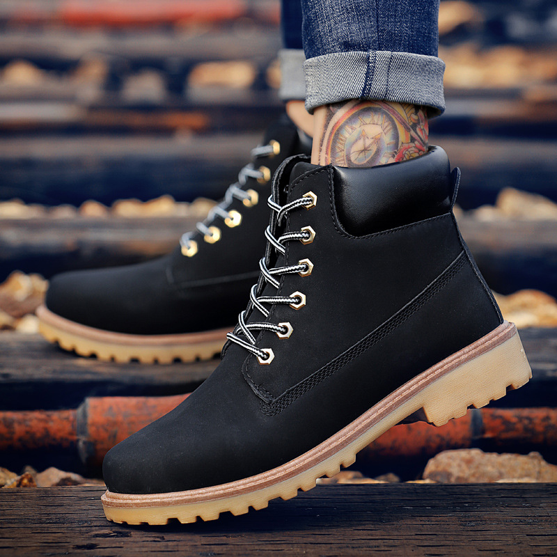 Mature Men's PU Leather Casual Snow Boots