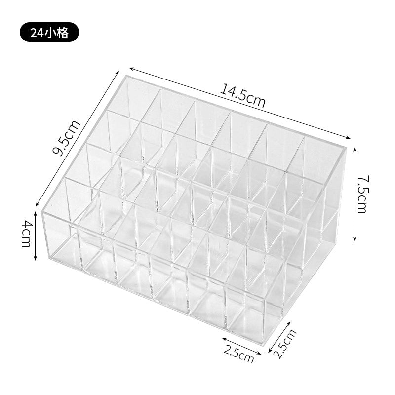 Lipstick Storage Box Plastic Desktop Cosmetics Nail Polish Finishing Box Transparent Acrylic Lip Glaze Lipstick Storage Rack