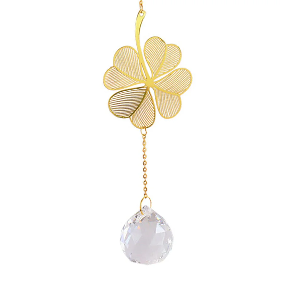 Crystal Windchime Lotus Ginkgo Four Leaf Dream Catchers Windbell Home Decor